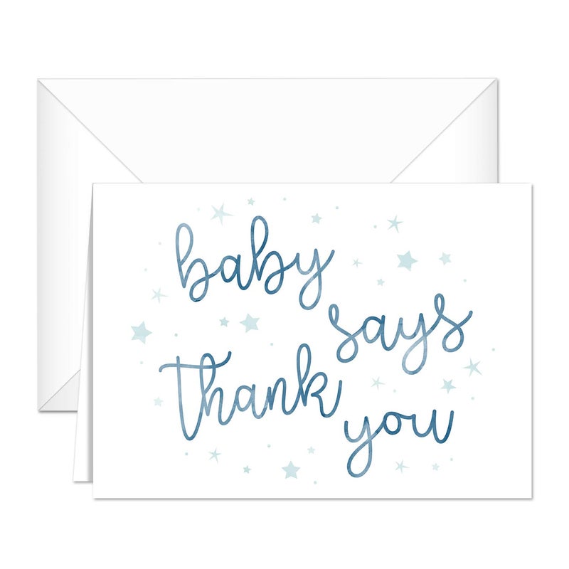 Canopy Street Starry Delight Thank You Cards / 24 Baby Shower Thank You Cards / 6 Night Sky Appreciation Greeting Card Designs / 3 1/2" x 4 7/8" New Baby Gratitude Note Cards/Made In The USA - Image 3